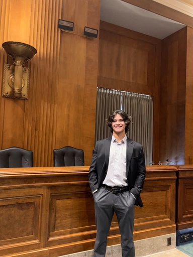 Korbin Yauk poses during his internship, contributed by Yauk. 