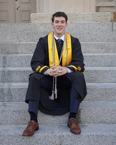 3.	Colin Votzmeyer poses outside the Old Capital, contributed by Votzmeyer. 