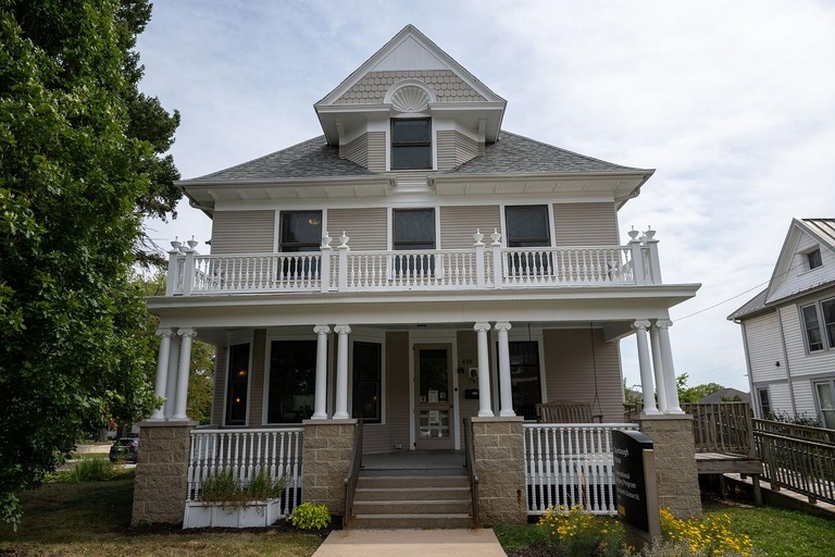 Formerly the home of the honors program, Shambaugh House is pictured in fall 2025. Photo by Justin Torner.